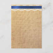 Sonnenblume Ball Lace & Burlap Brautparty Bingo (Rückseite)