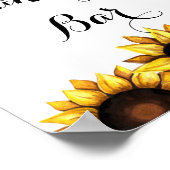 Sonnenblume Bar Sign Hochgelbes weißes Poster (Ecke)