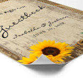 Sonnenblume Barn Wood Gästebuch Zeichen (Ecke)