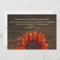 Sonnenblume & Barnwood Rustikale Hochzeit Einladun