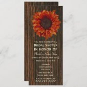 Sonnenblume & Barnwood Rustikales Brautparty Einladung (Vorne/Hinten)