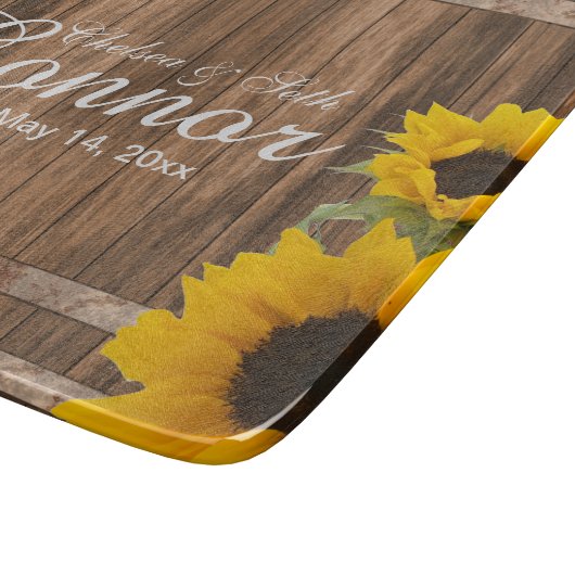 Sonnenblume Barnwood Schneidebrett (Ecke)
