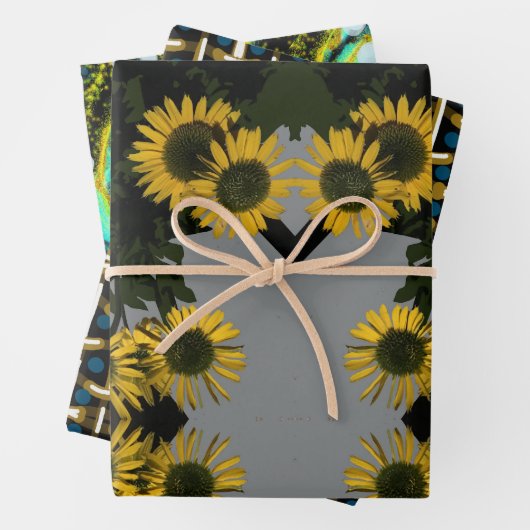 SONNENBLUME, BASKET UND BURSTEN - BESCHREIBUNGSBUC GESCHENKPAPIER SET (Beispiel)