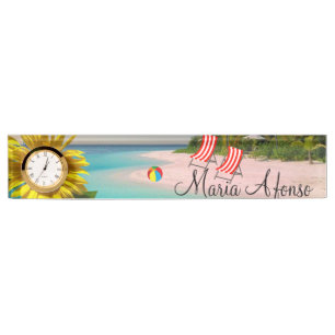 Sonnenblume Beach Desk Namensplakette