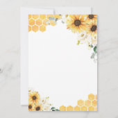 Sonnenblume Bee Baby Dusche Eltern zu sein Einladung (Rückseite)