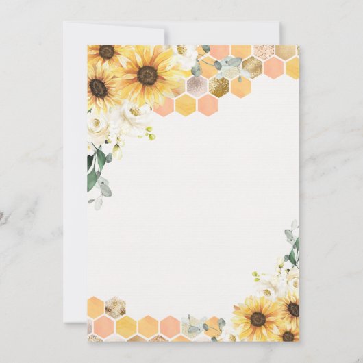 Sonnenblume Bee Baby Dusche Oh Babee Babydusche Einladung (Rückseite)