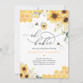 Sonnenblume Bee Baby Dusche Oh Babee Babydusche Einladung (Vorderseite)