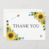 Sonnenblume Bee Baby Dusche Vielen Dank (Vorne/Hinten)