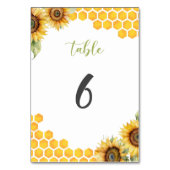 Sonnenblume Bee Honey Baby Dusche Tischnummer (Vorderseite)