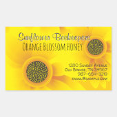 Sonnenblume Beekeeper Honig Jar rechteckige Aufkle Rechteckiger Aufkleber (Vorderseite)