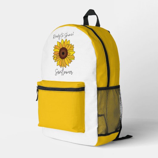 Sonnenblume bereit zum Sonnenblumen Bedruckter Rucksack (Rückseitige Ecke Rechts)