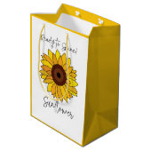 Sonnenblume bereit zum Sonnenblumen Mittlere Geschenktüte (Rückseite Schrägansicht)