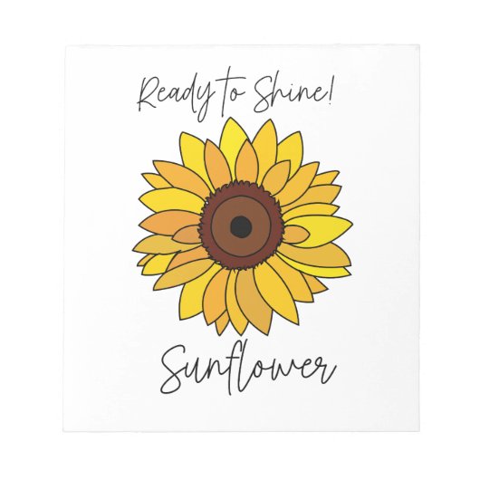 Sonnenblume bereit zum Sonnenblumen Notizblock (Vorderseite)
