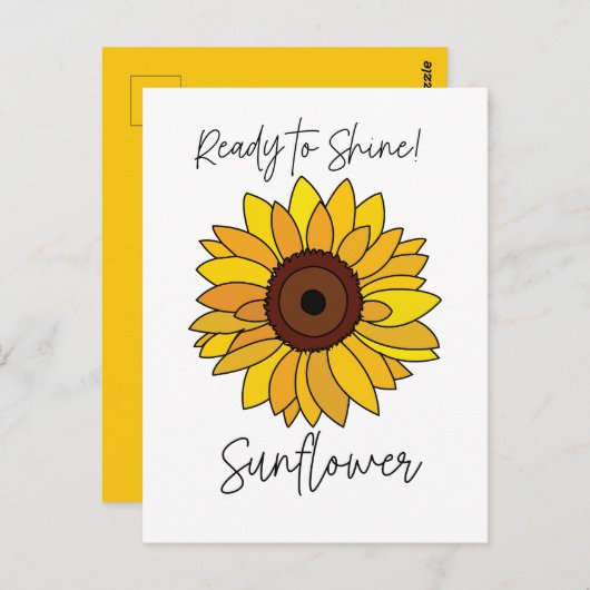Sonnenblume bereit zum Sonnenblumen Postkarte (Vorne/Hinten)