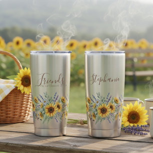 Sonnenblume Beste Freundin – Geburtstagsgeschenk f Thermobecher