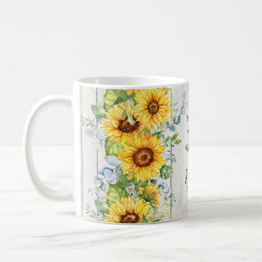 Sonnenblume Bibel Verse Kaffee Tasse (Links)