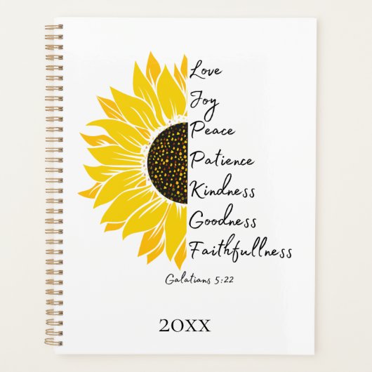 Sonnenblume Bibel Verse Planer (Vorderseite)