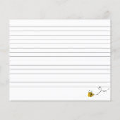 Sonnenblume Biene Brautparty Rezept Karte (Rückseite)