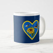 Sonnenblume Biene Butterfly Blue Yellow Heart on N Jumbo-Tasse (Vorderseite Rechts)