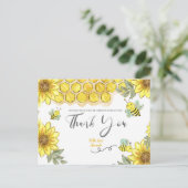 Sonnenblume Biene Danke Karte (Stehend Vorderseite)