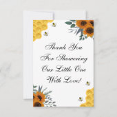 Sonnenblume Biene Danke Karte (Vorderseite)