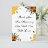 Sonnenblume Biene Danke Karte (Stehend Vorderseite)