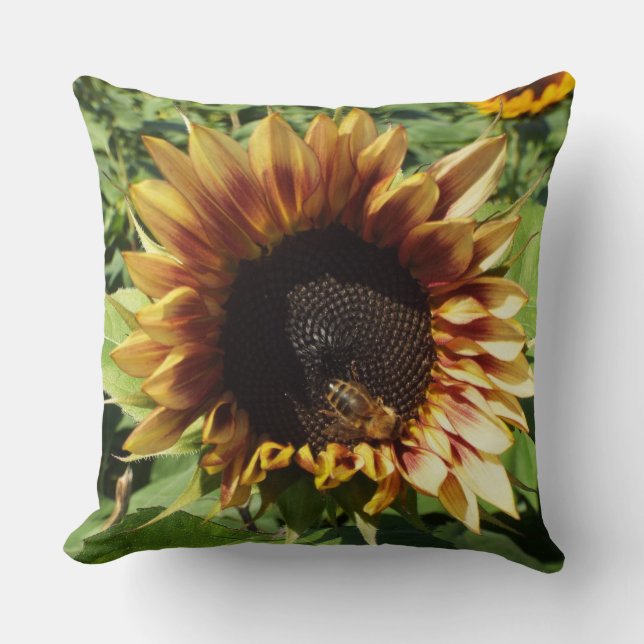 Sonnenblume Biene GIANT Throw Kissen (Vorderseite)