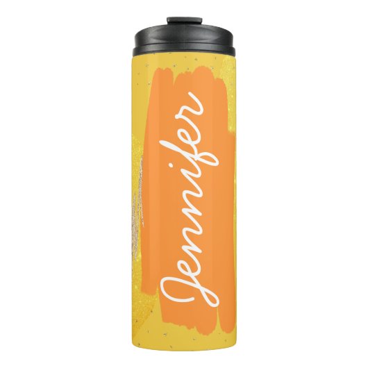 Sonnenblume Biene Name Eigenes Geschenk hinzufügen Thermosbecher (Vorderseite)