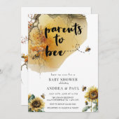 Sonnenblume | BienenBaby-Dusche Einladung (Vorne/Hinten)