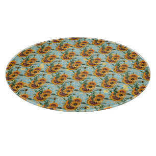 Sonnenblume Bienenstock Honeycomb Golden Schneidebrett