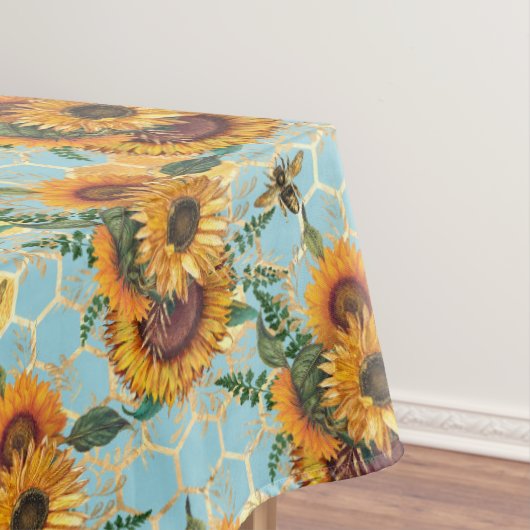Sonnenblume Bienenstock Honeycomb Golden Tischdecke (Beispiel)