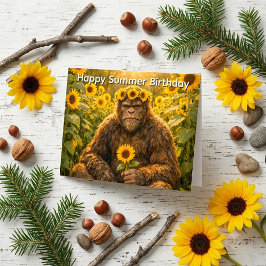 Sonnenblume Bigfoot Sommer Geburtstag Süß Sasquatc Karte