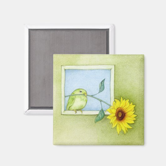 Sonnenblume Bird Magnet (Vorderseite/Rückseite)
