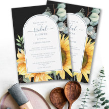 Sonnenblume Black Bridal Dusche Einladung