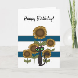 Sonnenblume Black Cat Karte