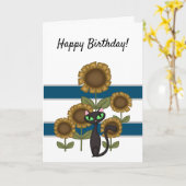 Sonnenblume Black Cat Karte (Gelbe Blume)