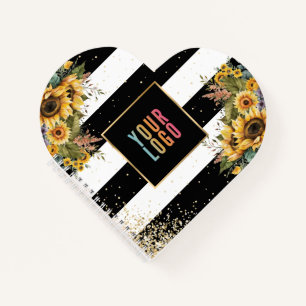 Sonnenblume Black Gold Business Logo Werbemittel Notizblock