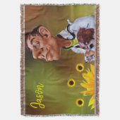 Sonnenblume, Blanket Decke (Vorderseite Vertikal)