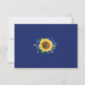 Sonnenblume Blau Blumengeometrie RSVP Karte (Rückseite)