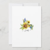 Sonnenblume Blau BOHO Chic Eukalyptus Wedding Einladung (Rückseite)