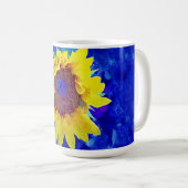 Sonnenblume Blau Gelbe Tasse Kaffee Cup (VorderseiteRechts)