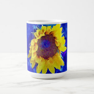 Sonnenblume Blau Gelbe Tasse Kaffee Cup