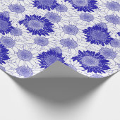Sonnenblume Blau Geschenkpapier (Ecke)