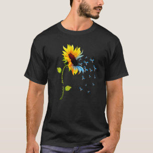 Sonnenblume Blau Graue Band T1D Typ 1 Diabetes Awa T-Shirt