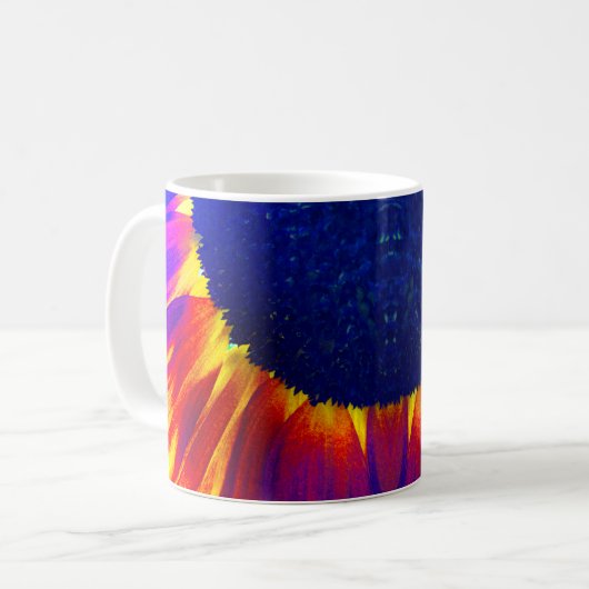 Sonnenblume Blau Kaffeetasse (Vorderseite Links)