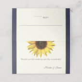 Sonnenblume Blau und Elfenbeinsitze Platzkarte (Außenseite Aufgefaltet)