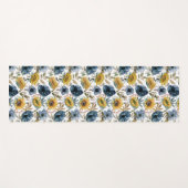 Sonnenblume Blaue Blume Blumenmuster Yogamatte (Vorderseite (Horizontal))