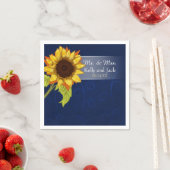 Sonnenblume/Blaue Hochzeitspass-Cocktailserie Serviette (Beispiel)
