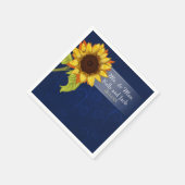 Sonnenblume/Blaue Hochzeitspass-Cocktailserie Serviette (Ecke)