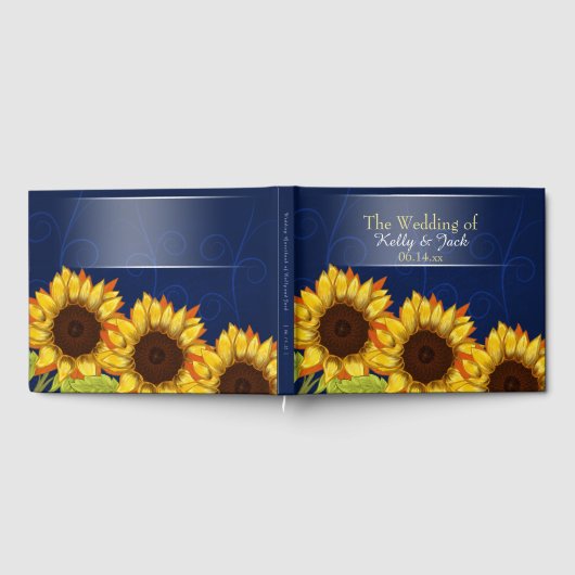 Sonnenblume/Blaue Hochzeitstorte Gästebuch (Voll)